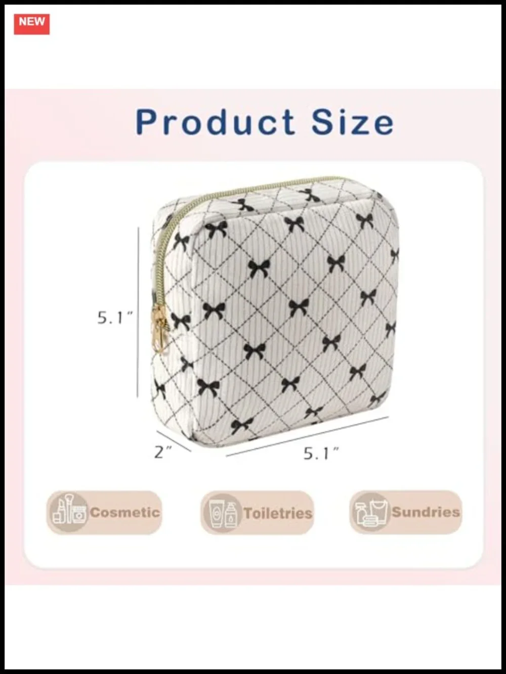 Cute Corduroy Zipper Makeup Bag Pouch Bear Pattern Travel Cosmetic Organizer